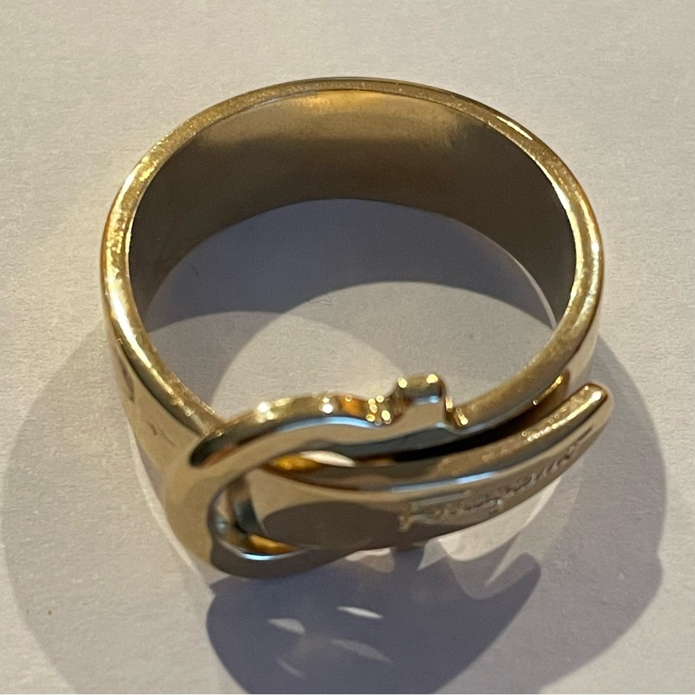 Salvatore Ferragamo Gold Scarf Ring - Picture 3 of 3